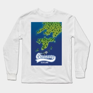 Oronsay Scotland island map Long Sleeve T-Shirt